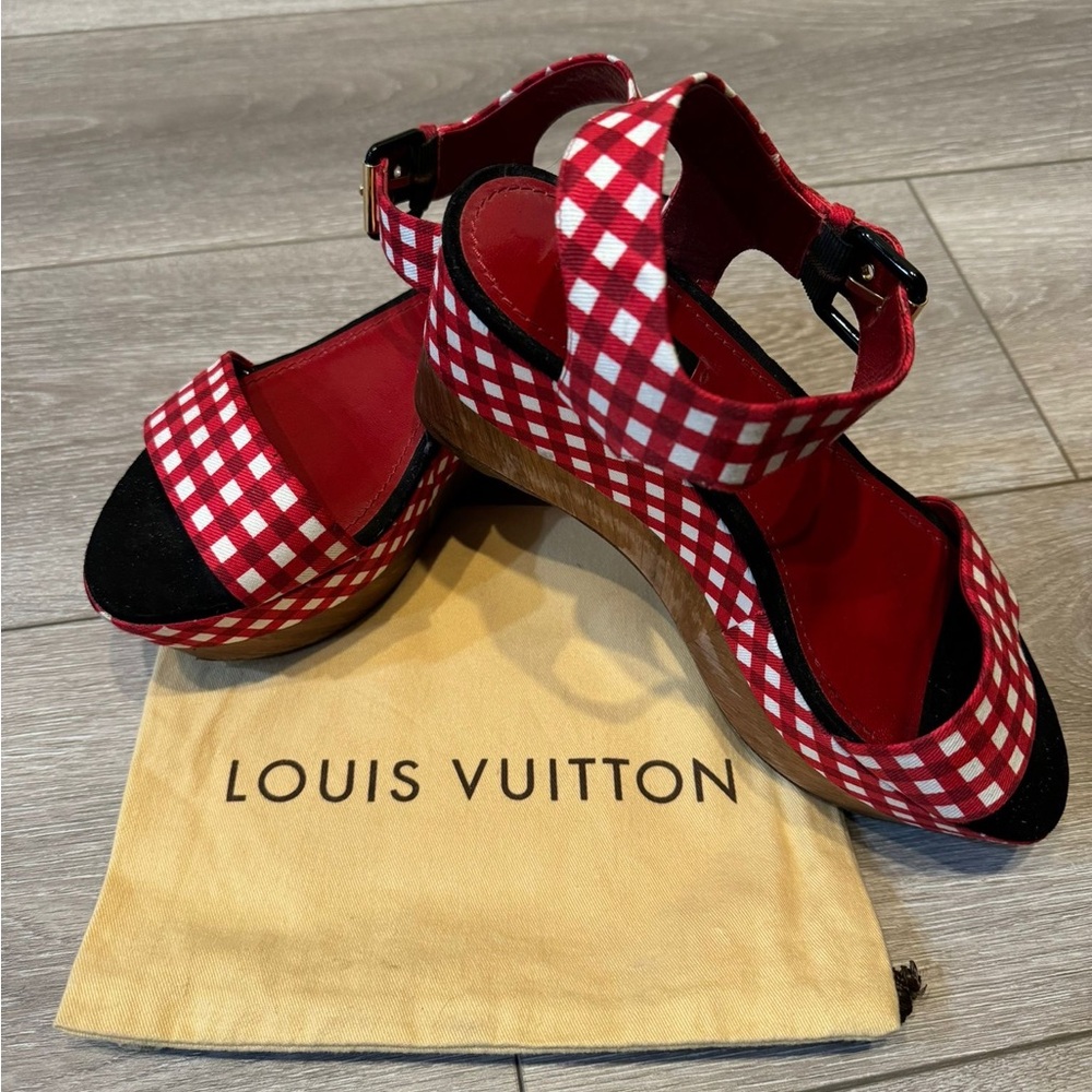 Louis Vuitton Gingham Wedges